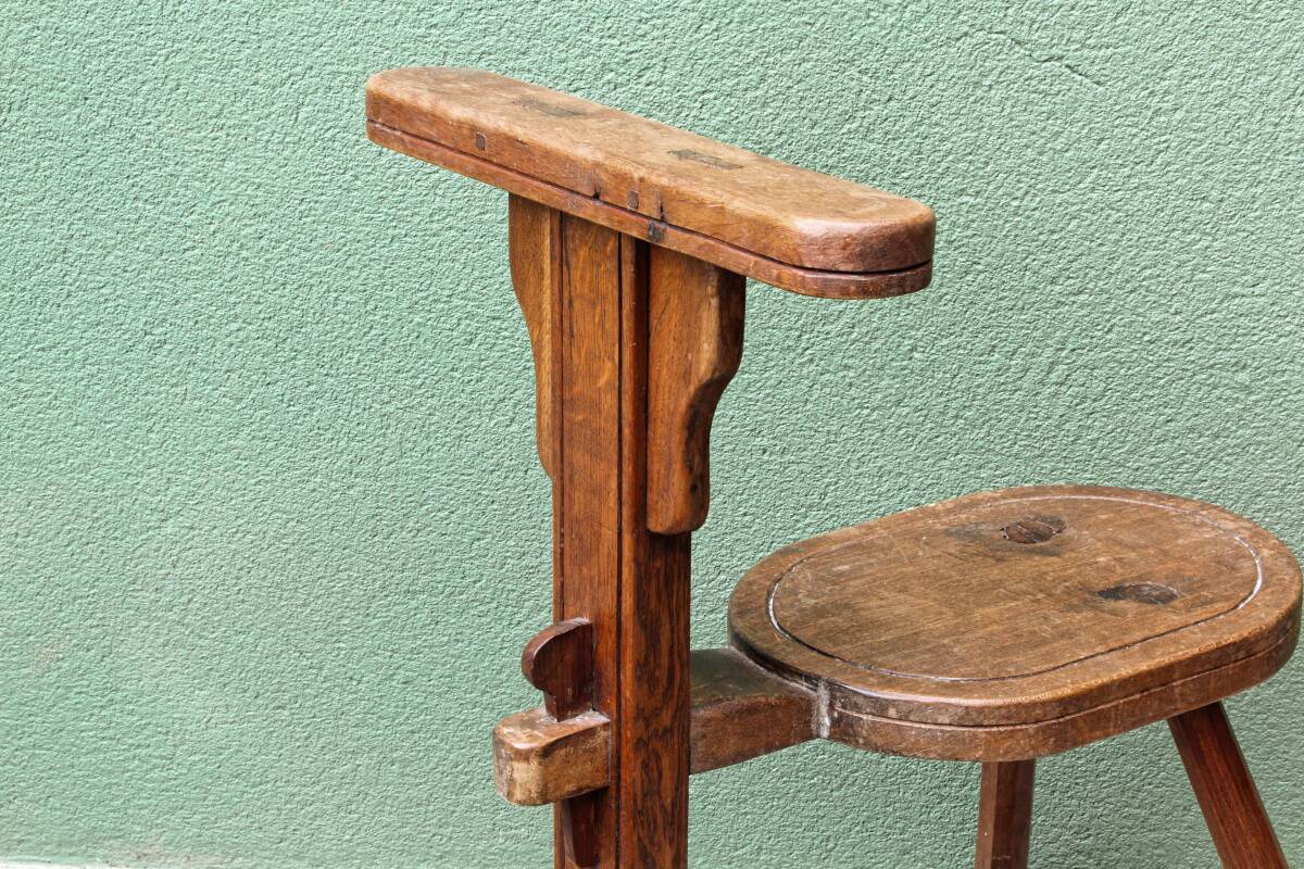 Milking chair, folk art, Alps, 19th century