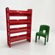 Modular shelf Jeep red by De Pas, D'Urbino & Lomazzi for BBB 1970