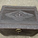 Small orientalist wooden chest shirazi india persia