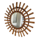 Miroir soleil bambou et rotin 1950