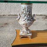 Coffee table italian coffee top glass base wood jambs porcelain