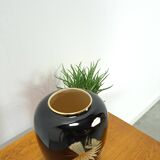 Vase vintage en porcelaine noire d'Allemagne de l'Ouest par Scheurich