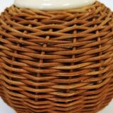 Pied de lampe boule en osier