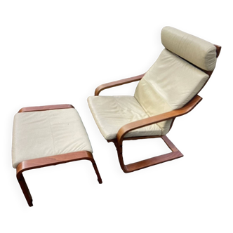 Fauteuil Poang et son ottoman