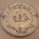 Assiette faience moustier bleue   muffragi  fait main