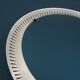 round mid century modern illuminated WALL MIRROR with metal frame 1950s