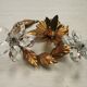 Candle holder gold metal and glass