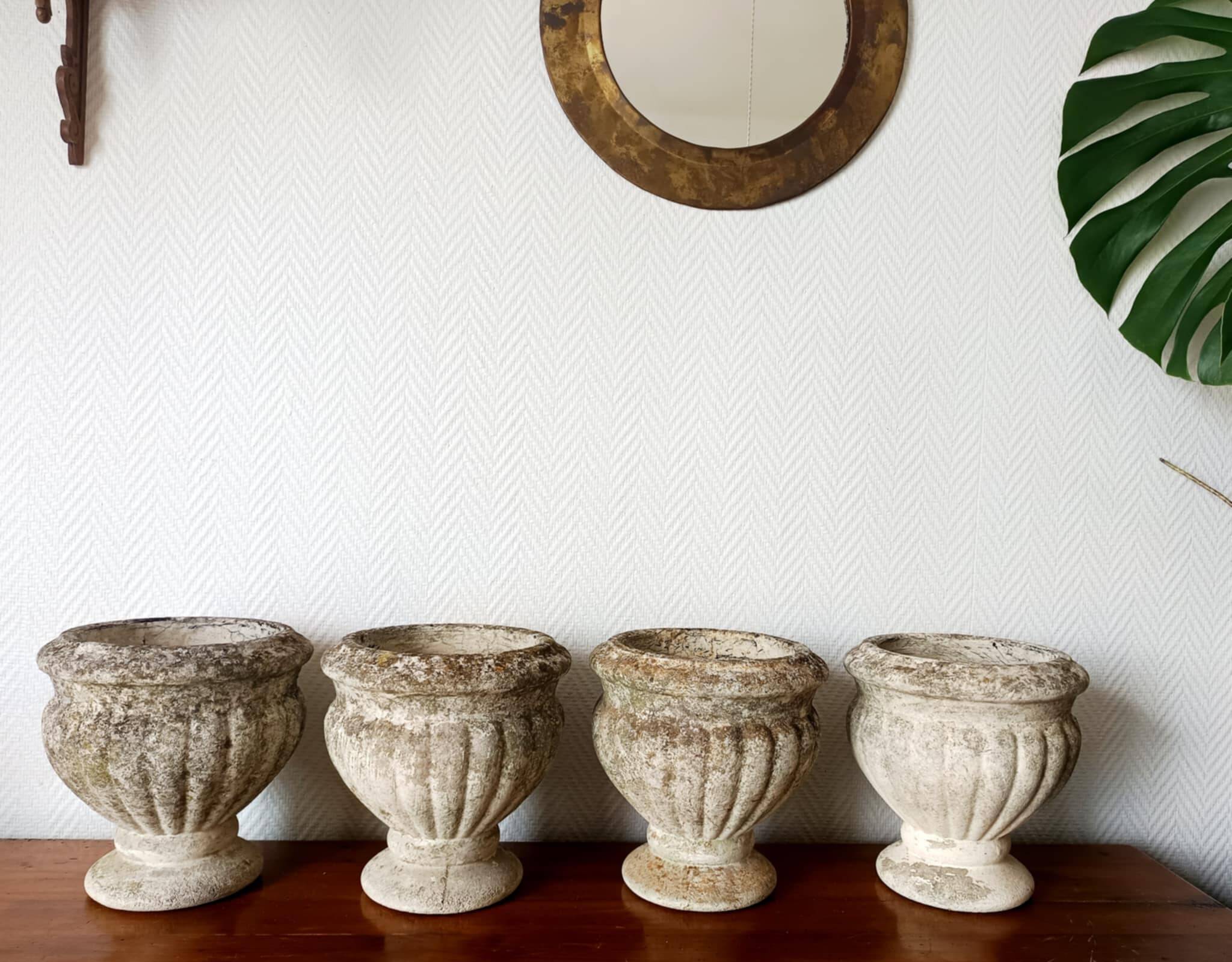 Antique Medici stone planters