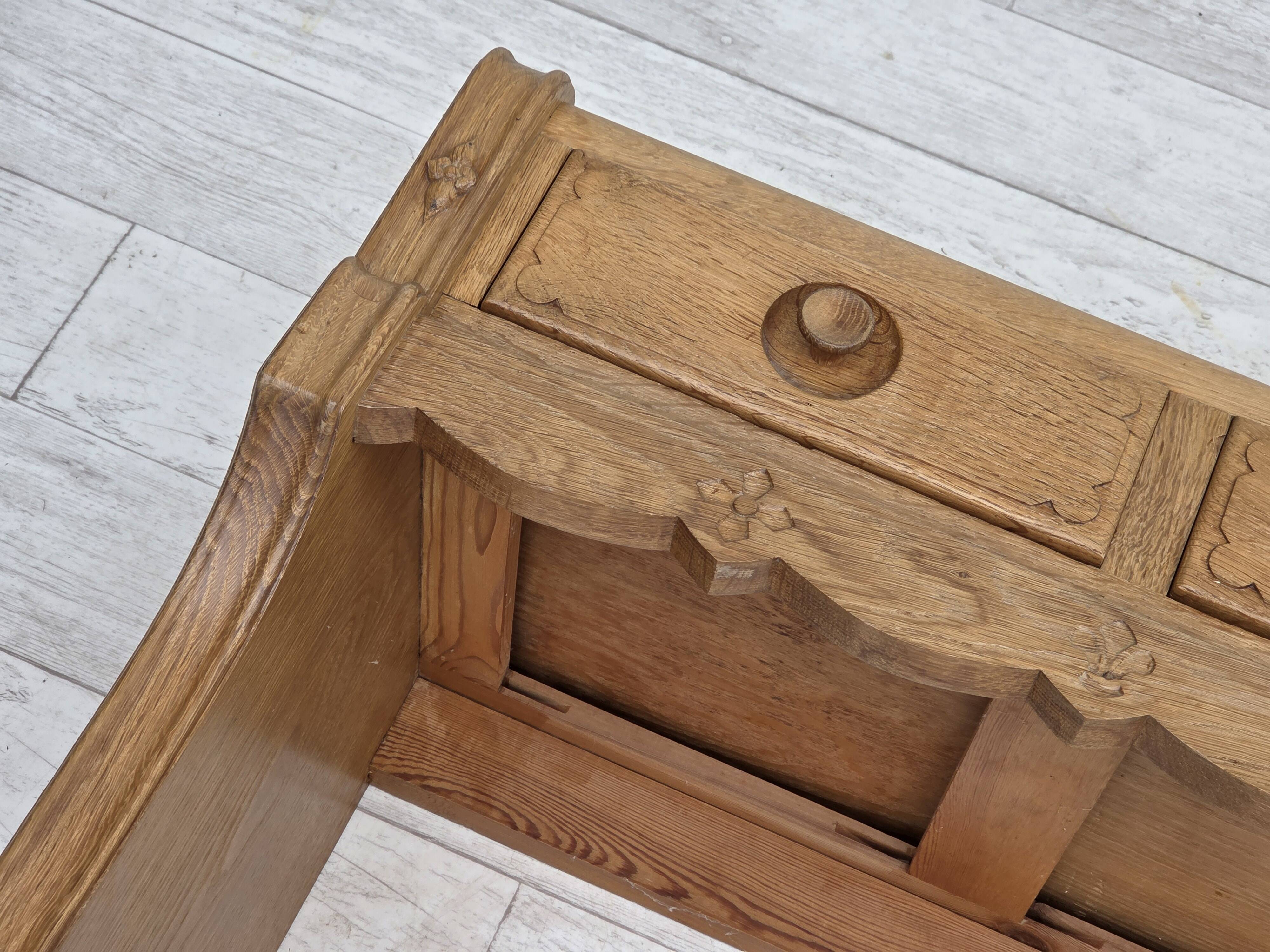 1970s, Danish chest of drawers, oak wood, original good condition.