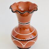 Enamelled terracotta vase
