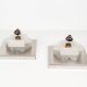 Pair of Brutalist glass wall sconce by Albano Poli for Poliarte, Italy 1970