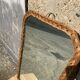 Antique mirror in rattan and wood shape mirror vintage braided wicker