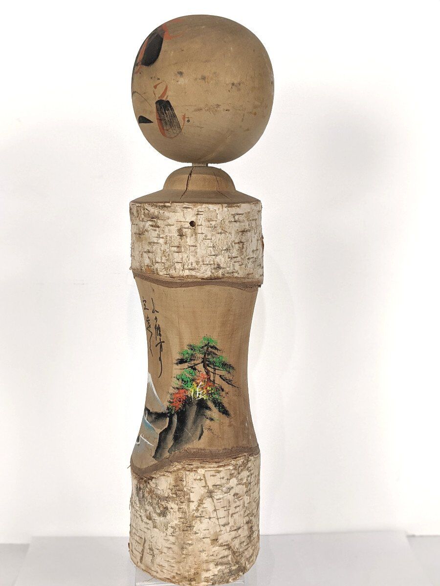 Kokeshi - omiyage "souvenir" - décor mount fuji - japan 1950-60
