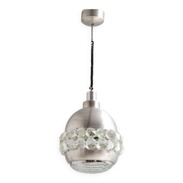 Suspension en aluminium, cristal et verre par Pia Guidetti Crippa pour Lumi