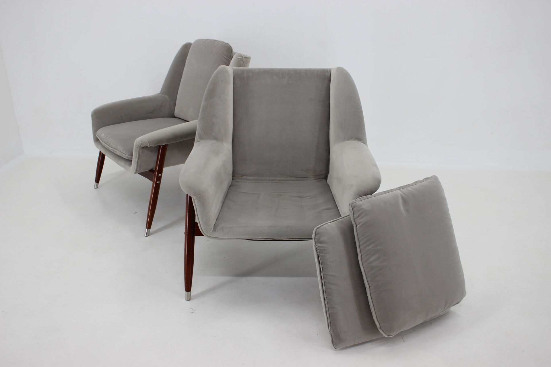 1980s pair of italian refurbished armchairs