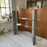 Roche Bobois stone and glass sculpture shelf 1970s