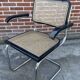 Set of 4 chairs model B64 Cesca with armrests in Black and Chrome