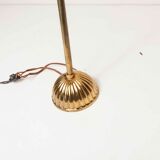 5-branched opaline brass chandelier 60's