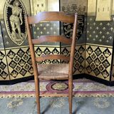 6 light beech mulched chairs
