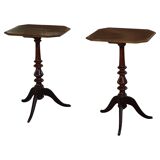 Pair of English side tables / pedestals, walnut, mid-century, 1940s.