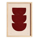 Abstract painting on paper, dark red illustration signed Eawy.