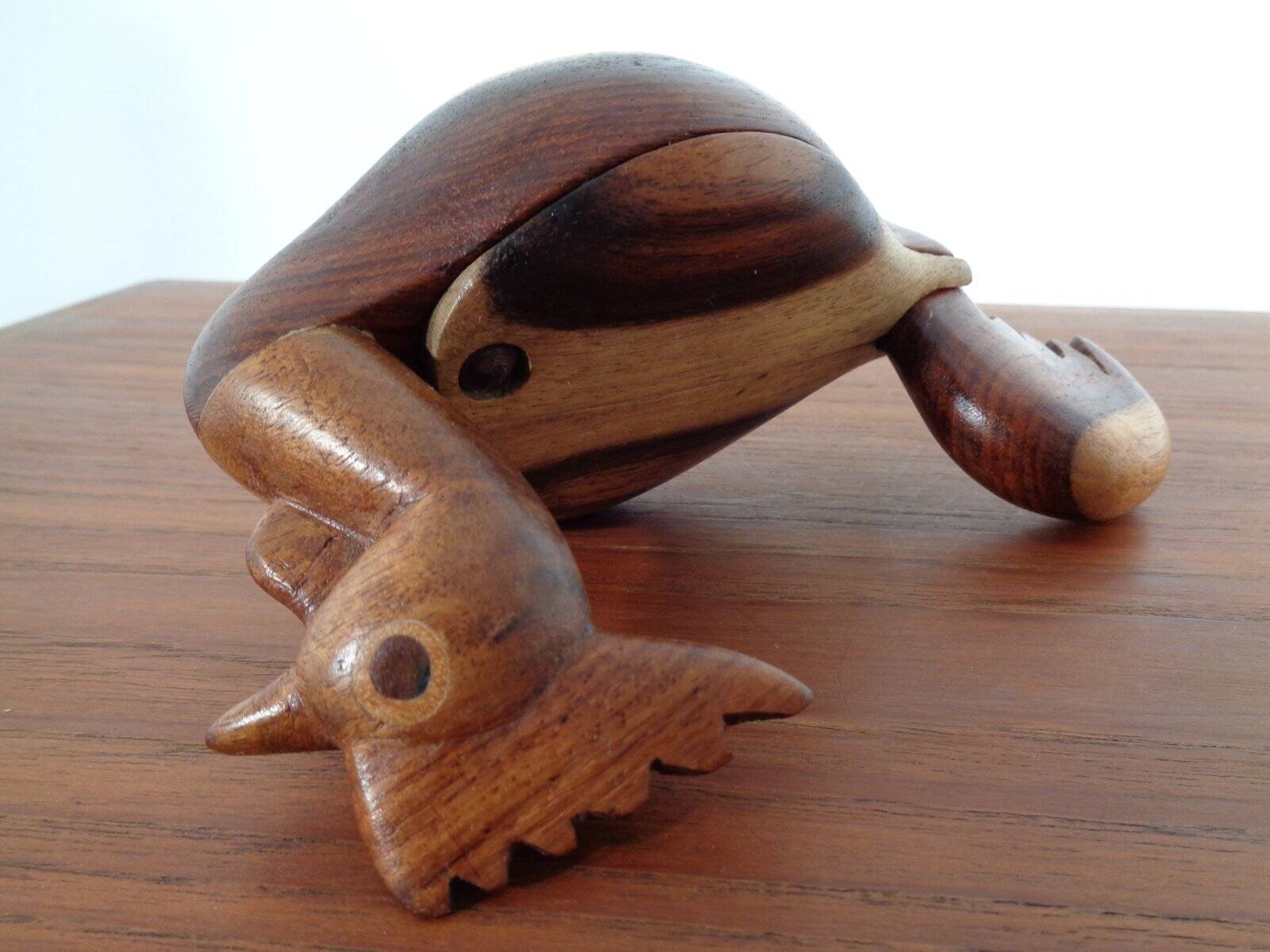 Danish Filigree Teak, Oak, and Rosewood Box, 1960s