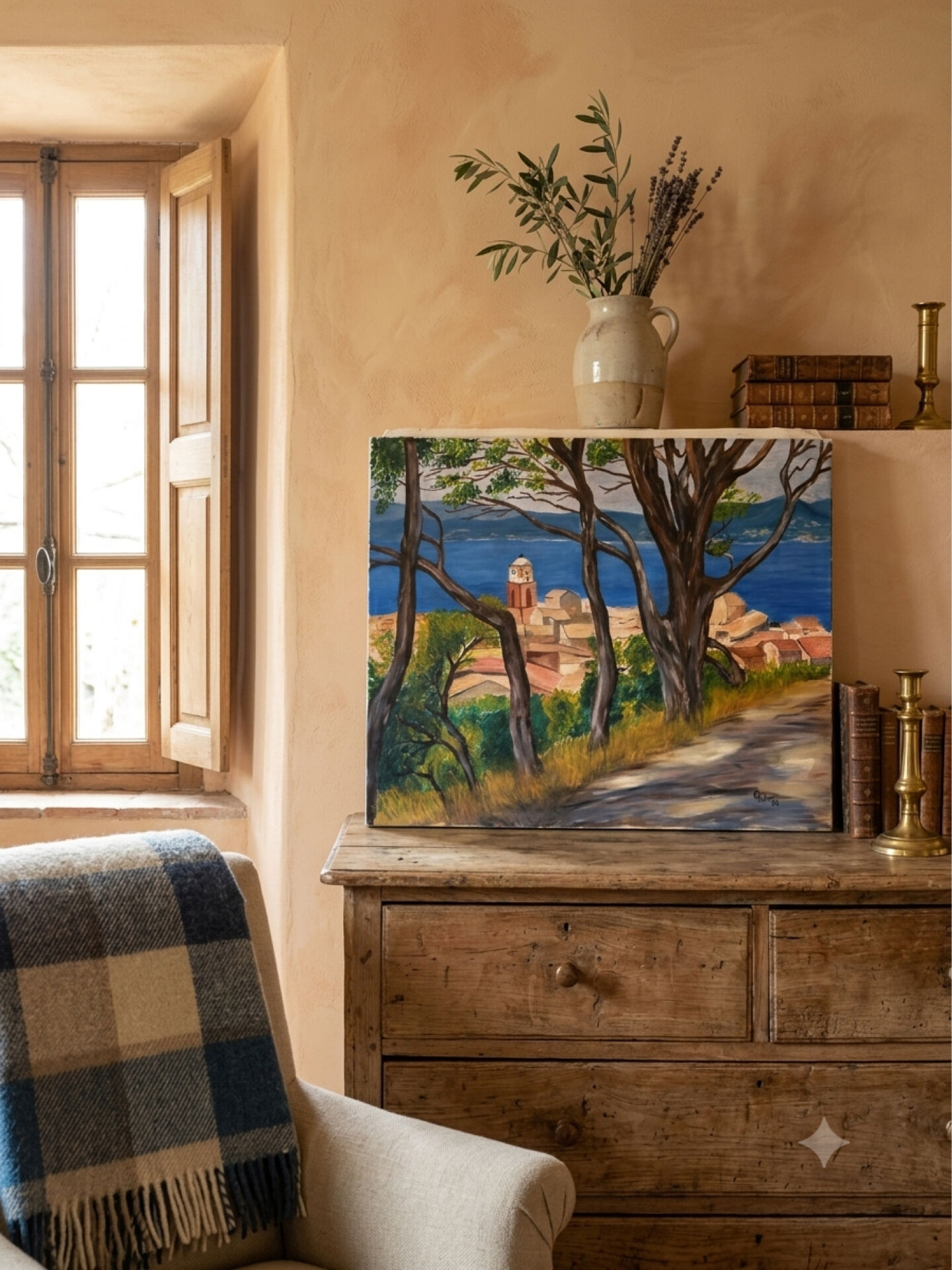 Peinture huile sur toile < saint tropez >