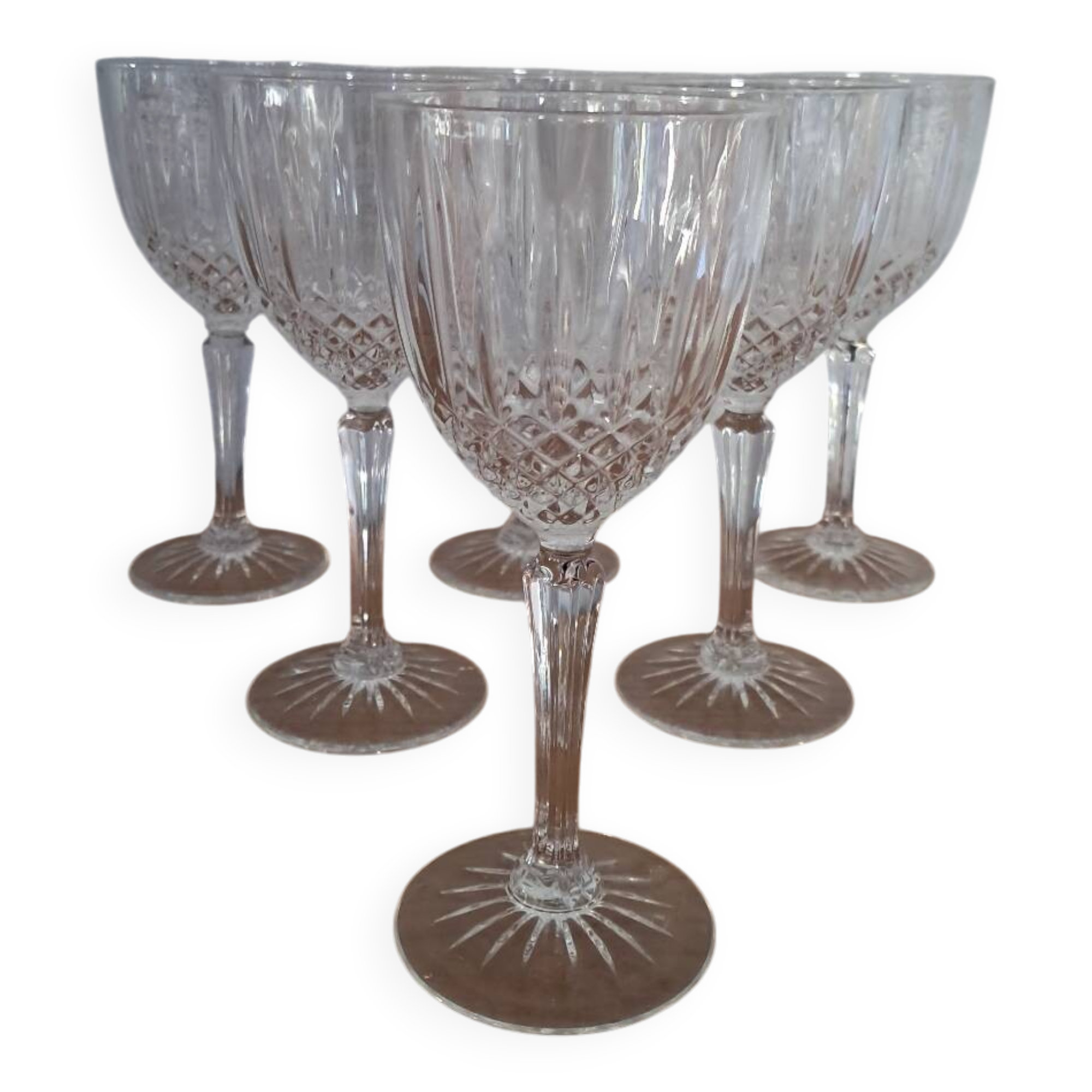 6 brand new crystal glasses from the Arques crystal factory, Constance model