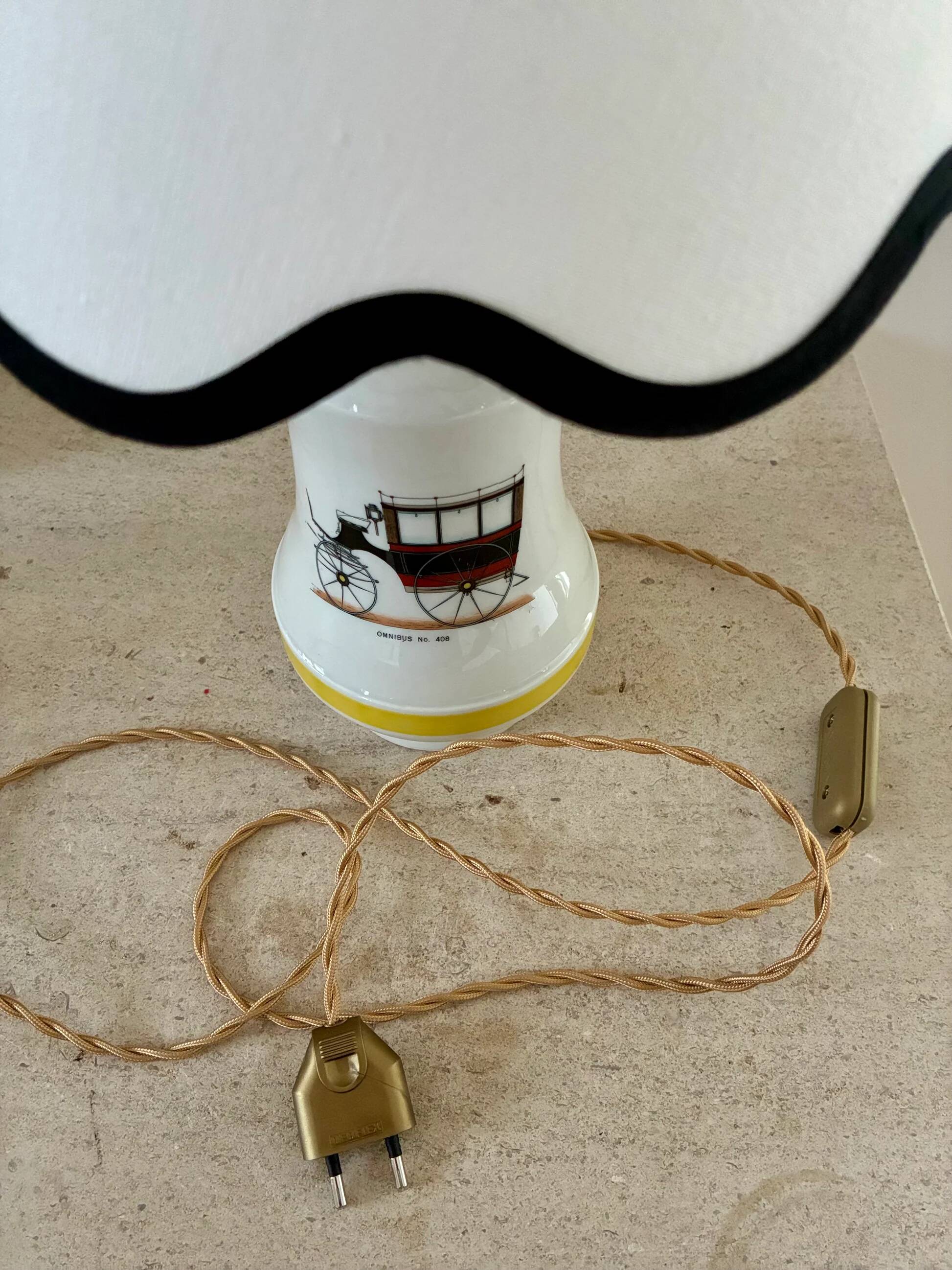 Small "Paris" lamp in porcelain - 1970