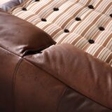 Le Bambole Bed In Buffalo Leather By Mario Bellini For B&B Italia, 1970s