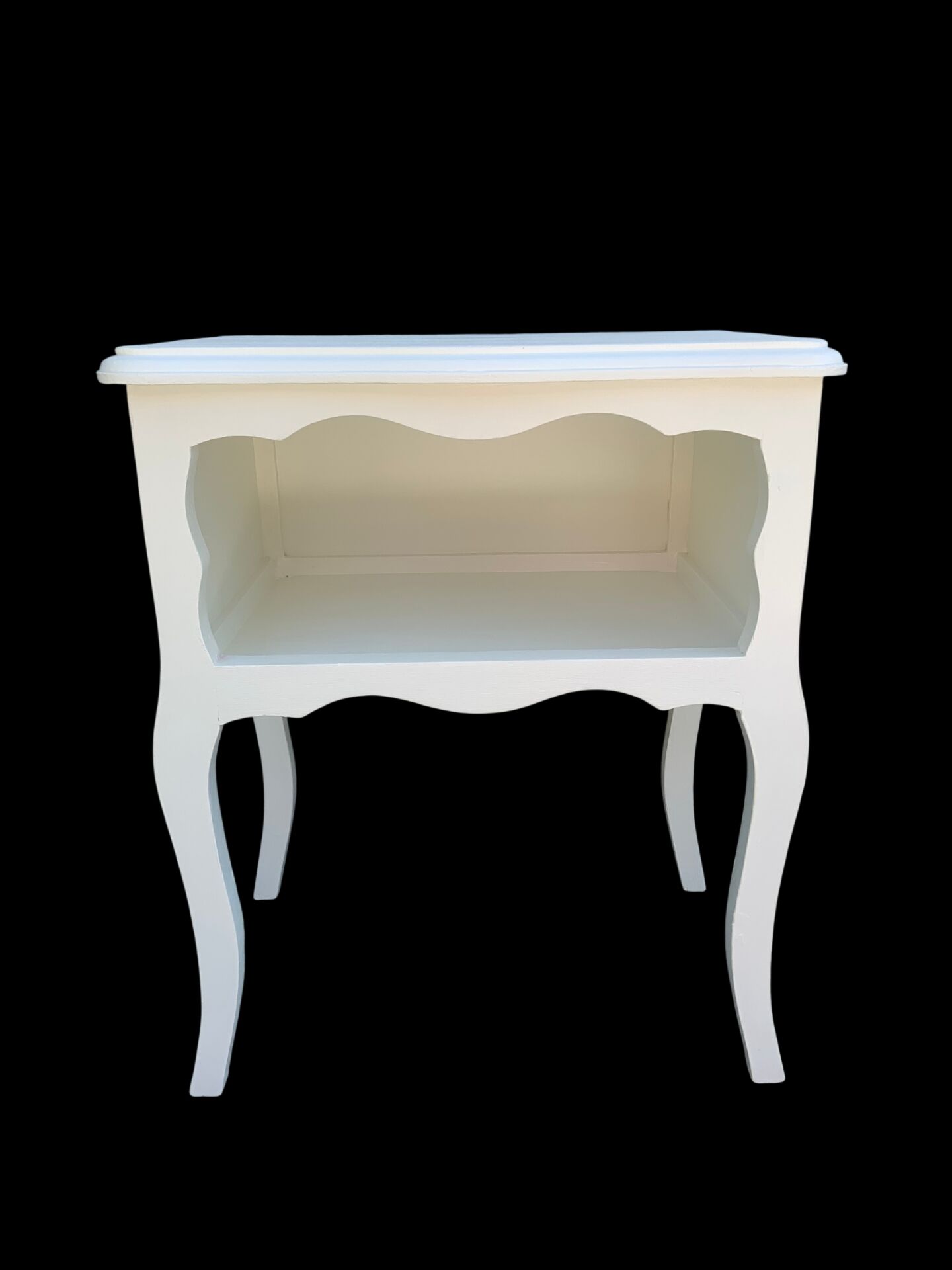 Table d'appoint provinciale française restaurée en blanc