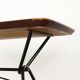 1960s vintage table made of wood and metal with a glass top, Italy.