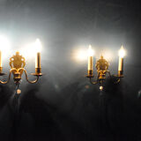Pair of brass wall sconces by Schroder & Co
