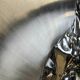 Miroir vintage en chrome organique grand (Miroir de mercure)