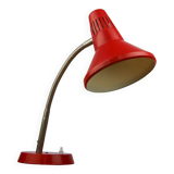 Adjustable Desk Lamp in Red Painted Metal and Chrome-Plated Spiral Arm from Tep, 1970s