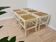 Set of 6 Vintage White Wooden Stool 1970s Boho Thatched Seat
