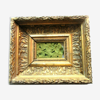 Encadrement rectangulaire XIXème, cadre bois sculpté, doré à la feuille d'or