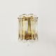 Set of 2 Mid Century Modern gilded ice glass wall lamps by J.T. Kalmar