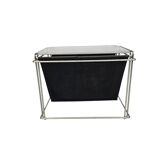 Max Sauze studio - side table - magazine rack - metal - glass - 70s