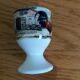 Coquetier faience blanche decoration hen rooster and chicks