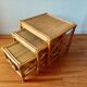 Tables gigognes en rotin et cannage – Esprit Riviera – Vers 1970/80