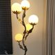 Lampe vintage vergulde smeedijzeren vloerlamp, 1950