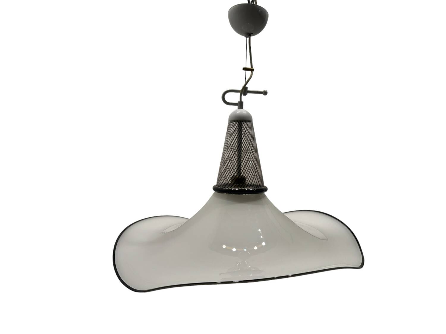 Large Black and White Murano Glass Light Pendant 1970’s