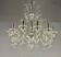 Venetian chandelier in colorless murano glass, 12 light arms, circa 1900