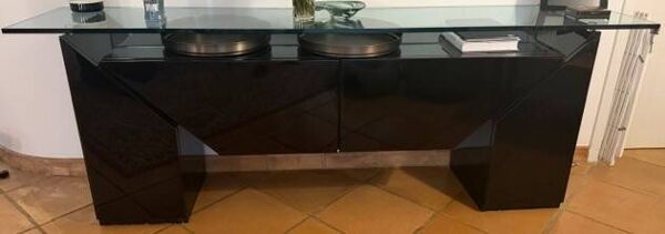 Buffet Roche Bobois noir année 1980