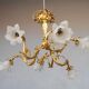 Chandelier in gilded bronze Napoleon III to tulips XIX