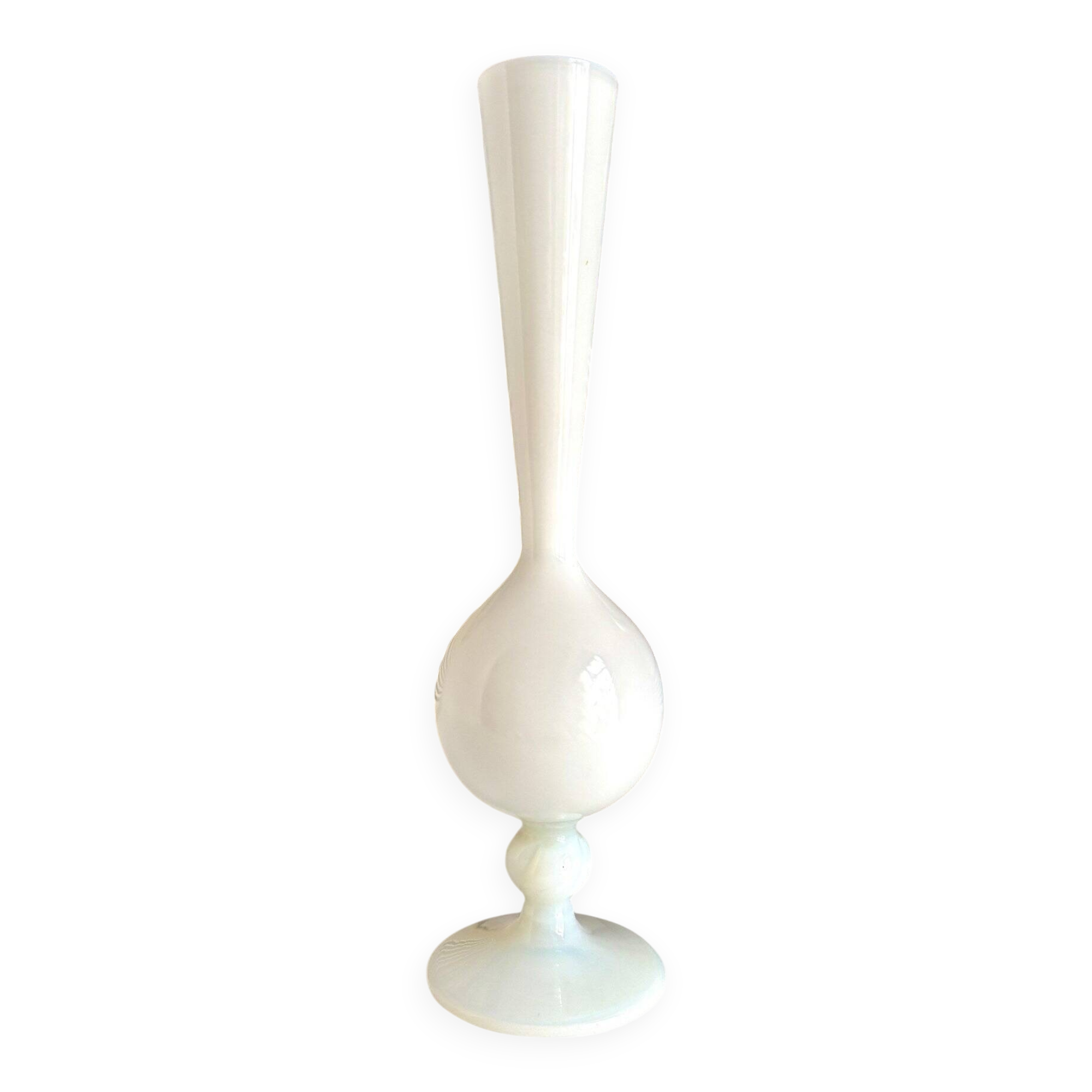 Vase, single-flower vase in white opaline