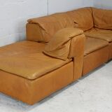 Leather modular sofa, 7 elements, 70s