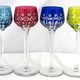Saint Louis Traminer 4 glasses Rhin Roemer crystal, signed colour, excellent condition.