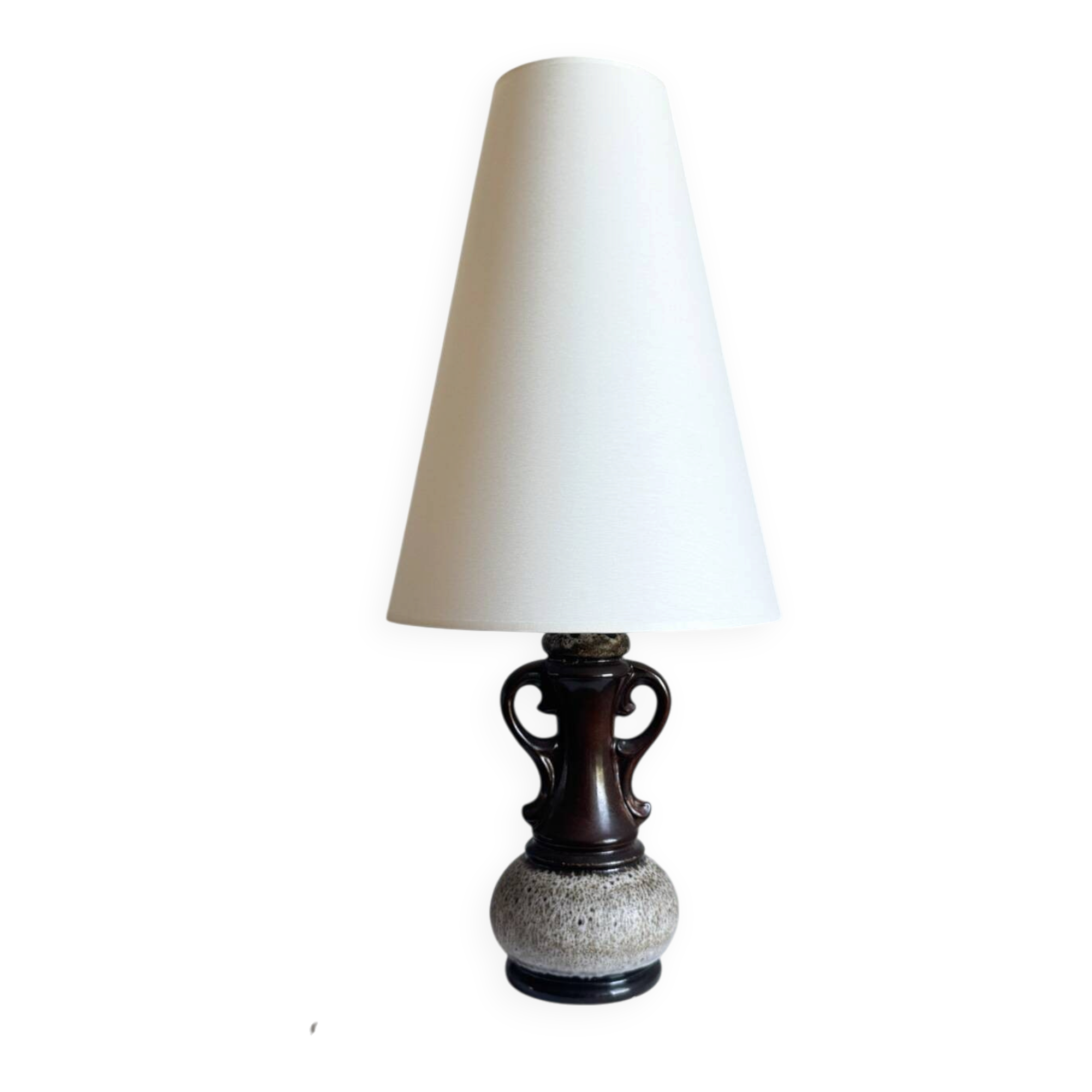 Vintage Mid Century Modern German Handmade Fat Lava Ceramic Table Lamp